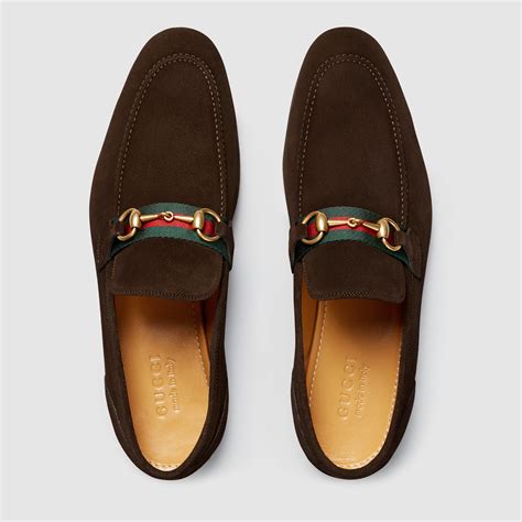 mens brown suede gucci loafers|Gucci loafers men monogram.